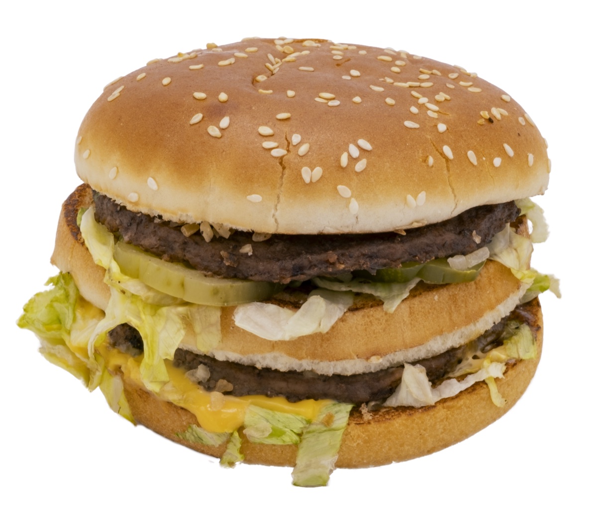 McDonald's Big Mac burger met twee runderburgers, cheddar kaas en speciale saus